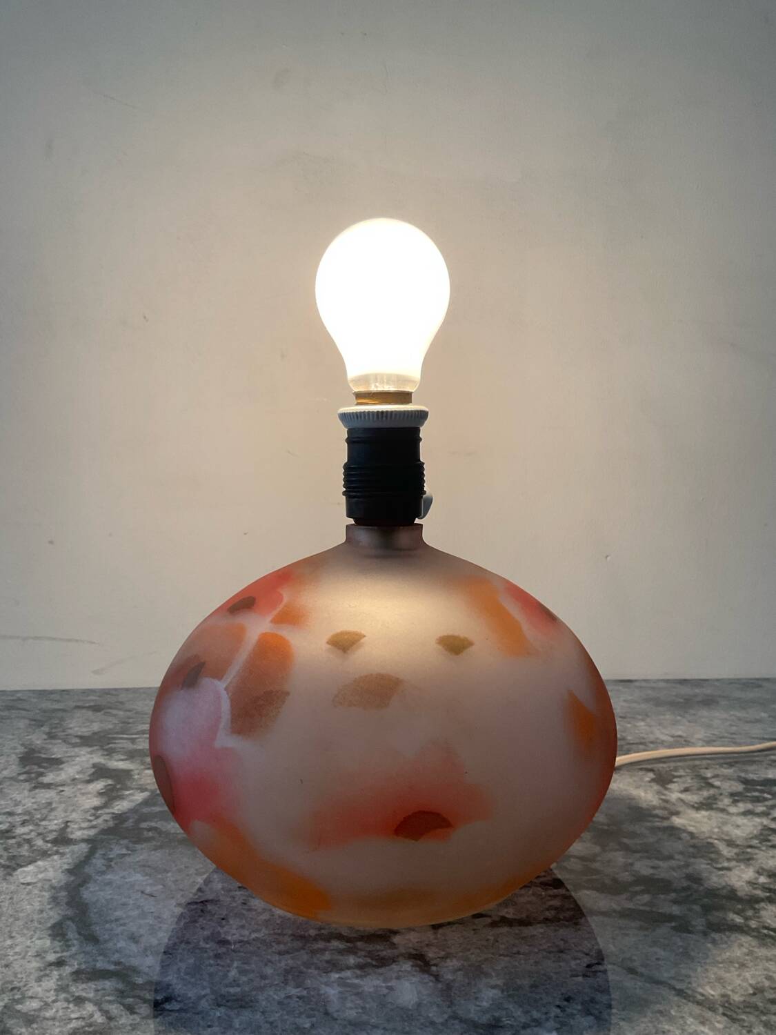 Vintage frosted glass lamp base