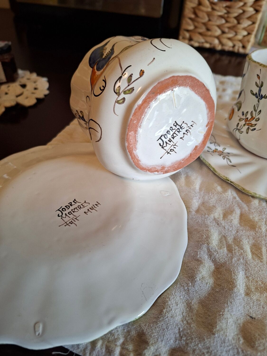 Set of 2 cups and saucers signed MARTRES (Jodra)