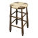 Brutalist stool in wood and straw, 1960s, 59cm