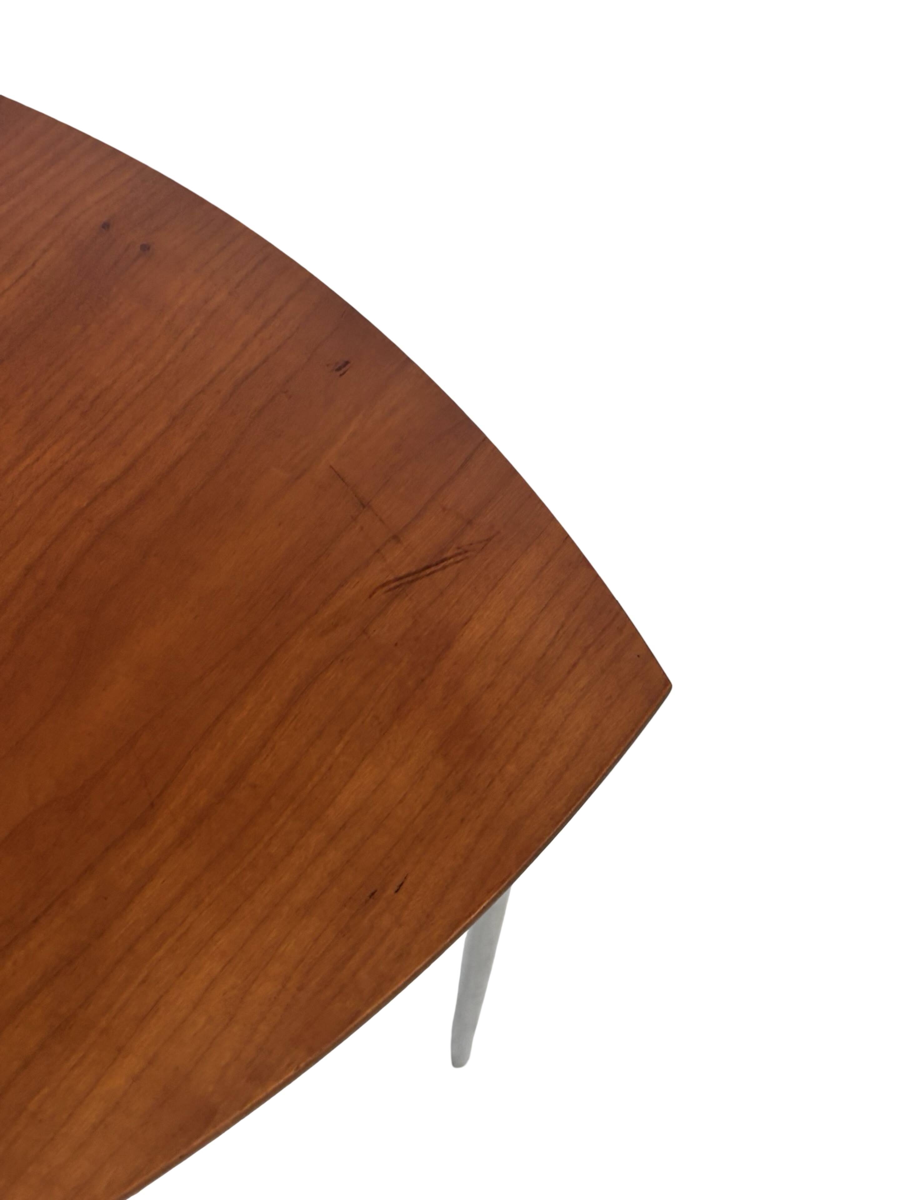 Vintage set of 3 wooden and metal side tables from the 1980s