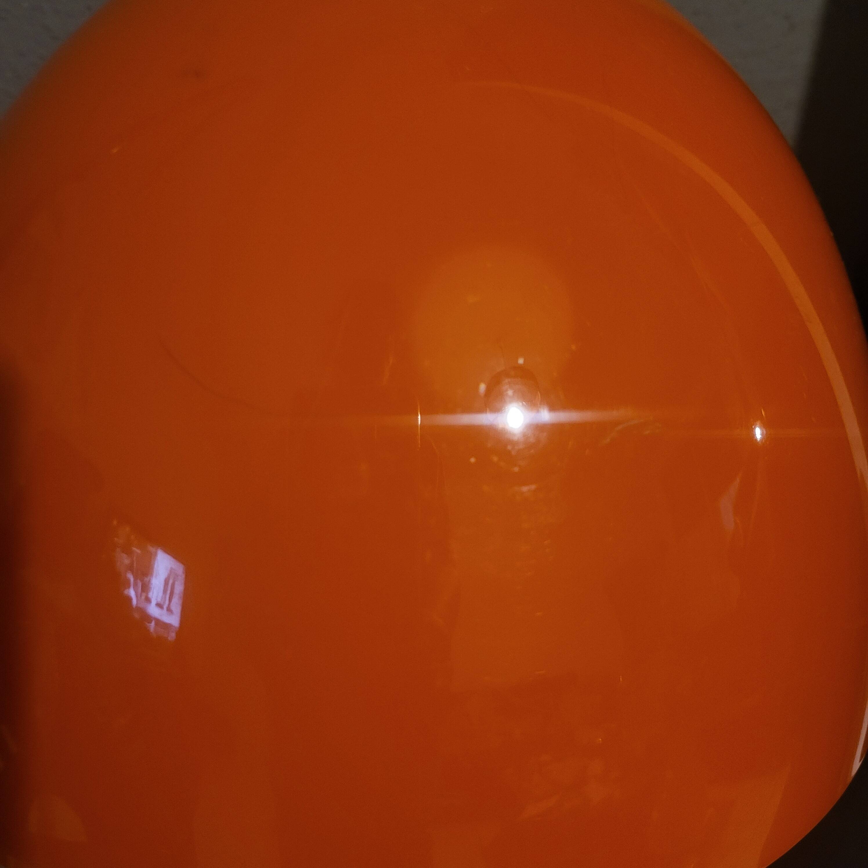 Lampe champignon orange et chrome,style Verner Panton,1970,80
