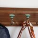 Wall-mounted coat rack 50 cm – 5 ceramic hooks in vintage style green