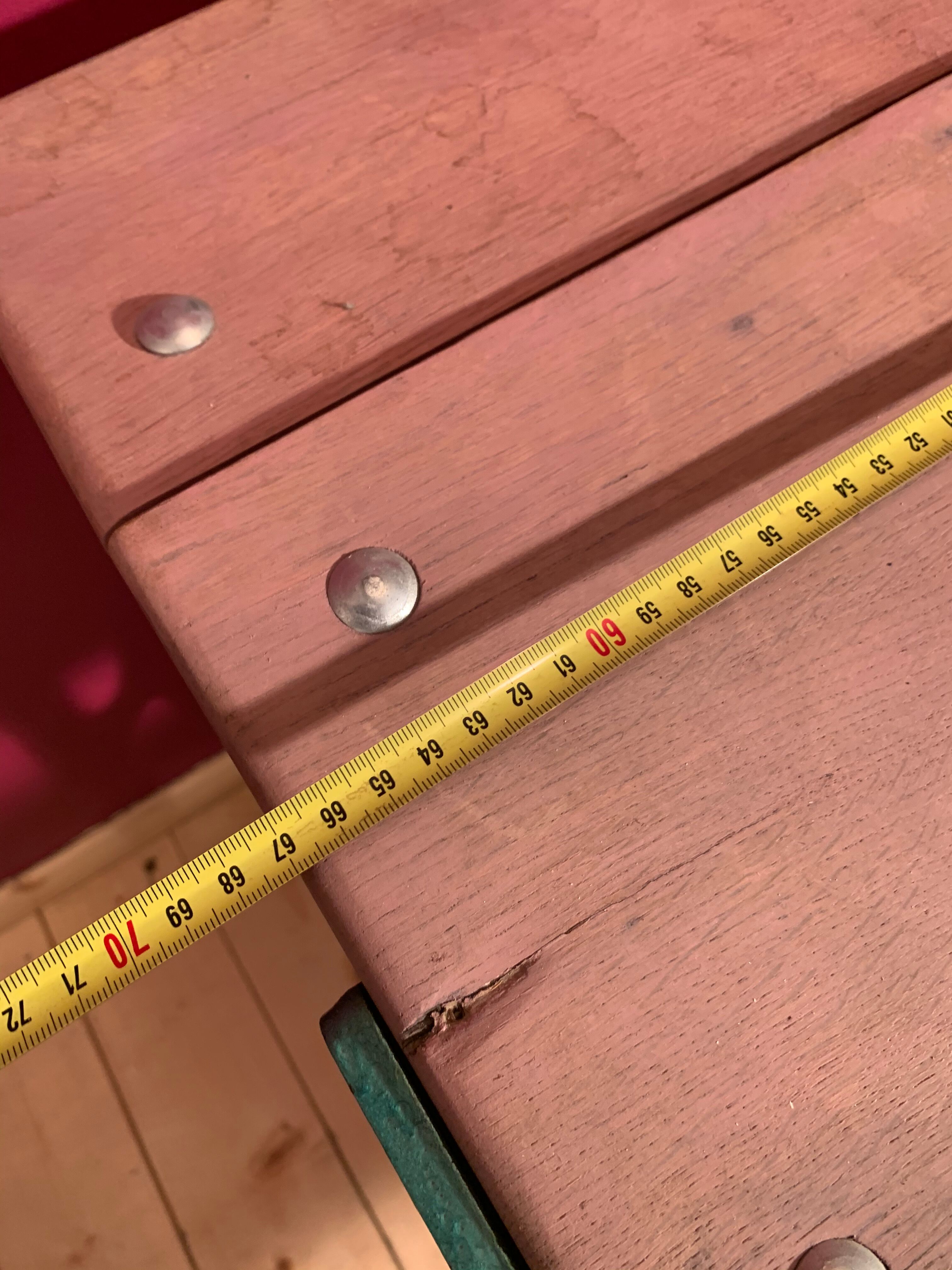 Cast iron and wood school desk