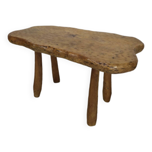 table basse bois brutaliste