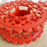 iron candle holder vintage red cellar rat