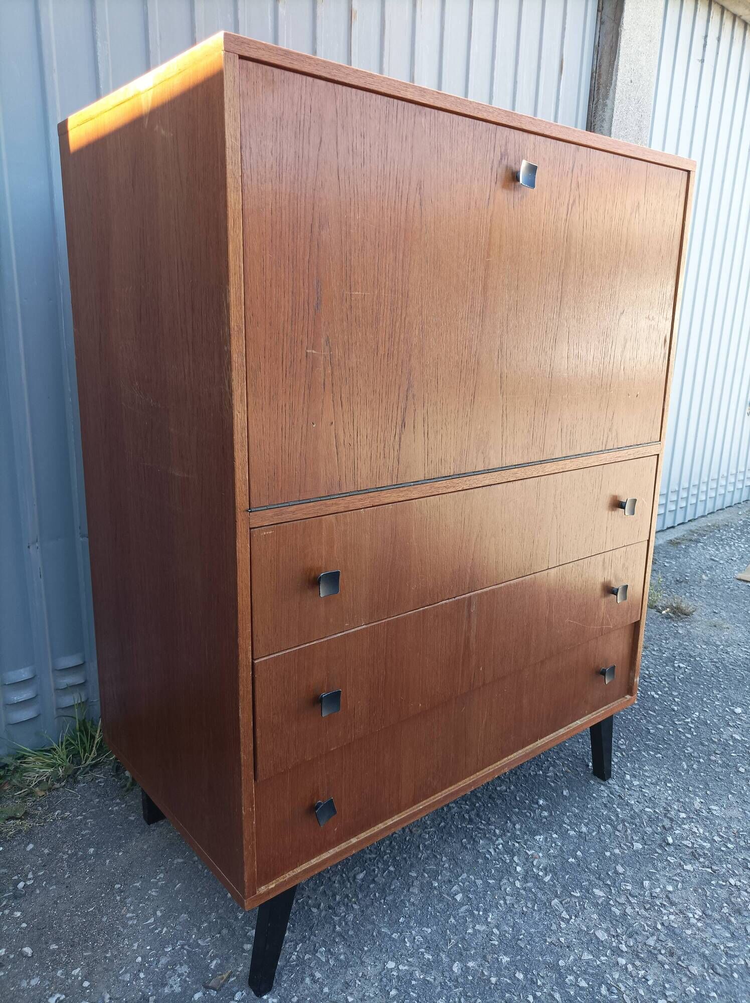 Old secretary cabinet scandinavian dresser vintage compass feet
