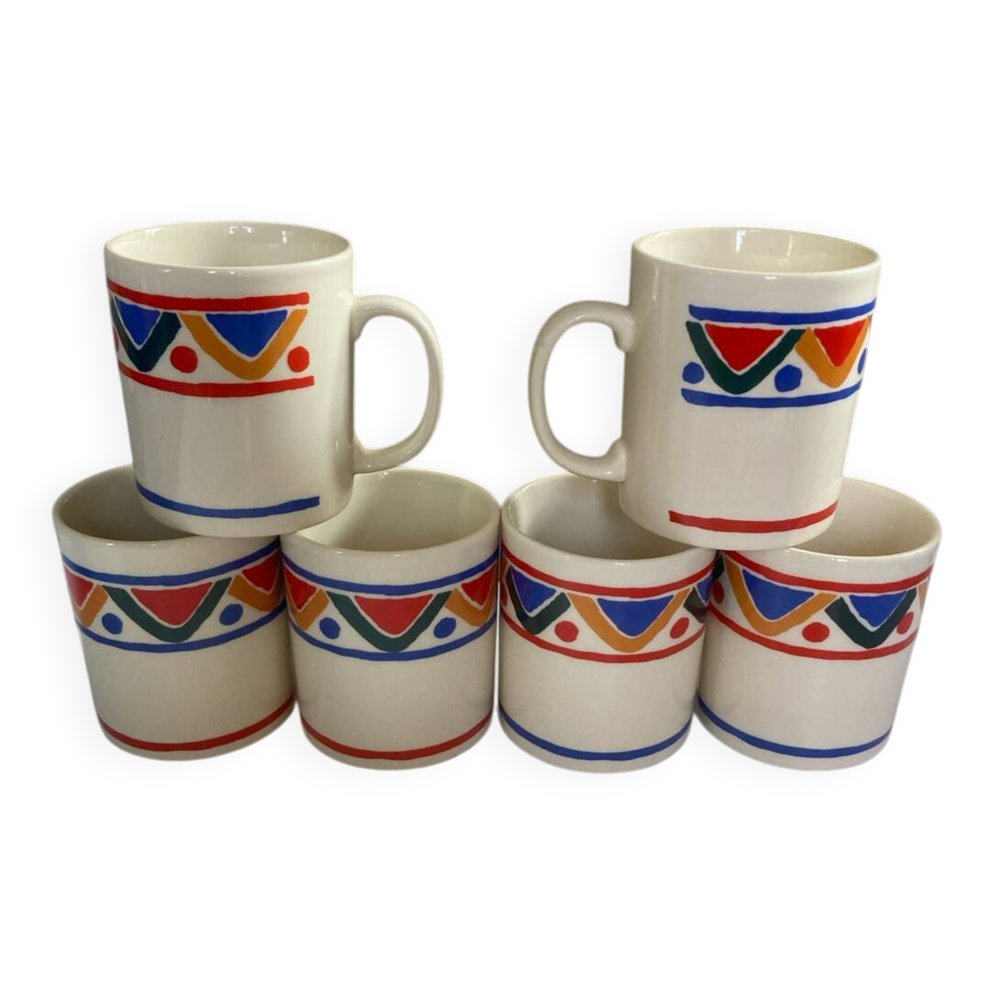 Set of 6 vintage mobile mugs