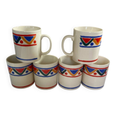 Lot de 6 mug mobil vintage