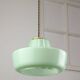 Mid-century italian glass & brass pendant lamp
