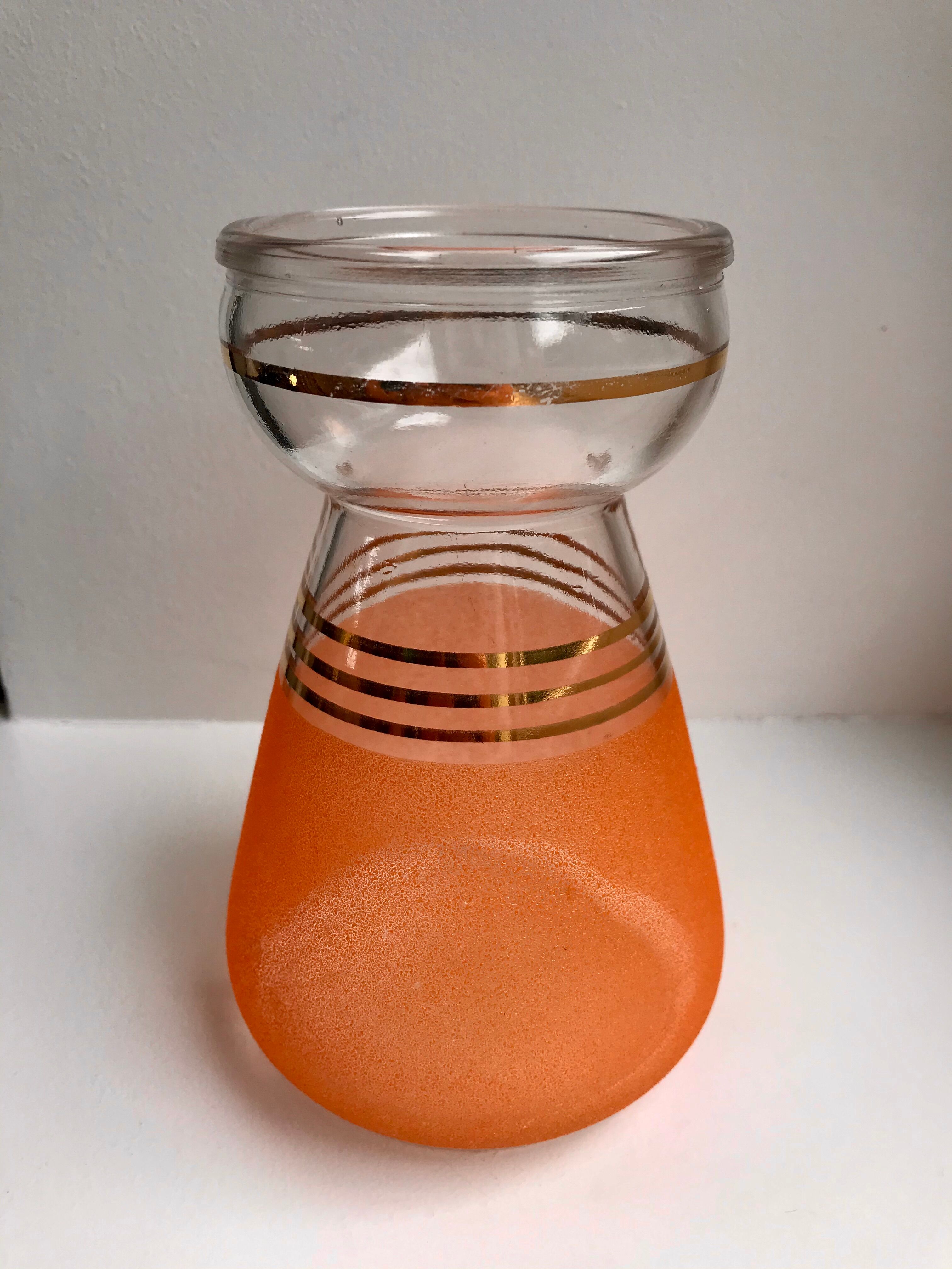 Orange granite glass vase 60s