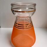 Orange granite glass vase 60s