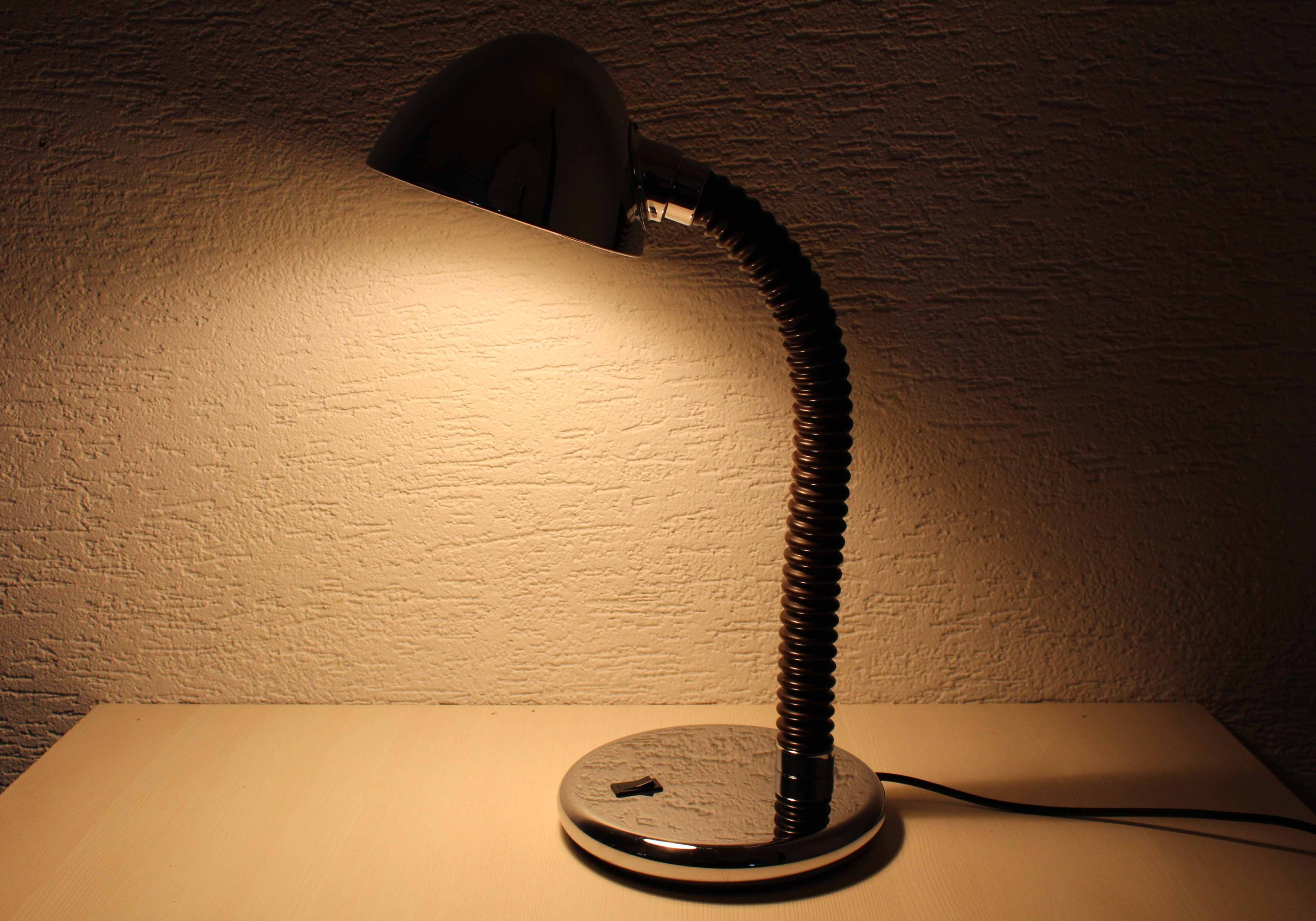 Space Age chrome metal desk lamp