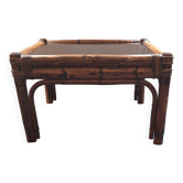 Bamboo and smoked glass coffee table,1960s