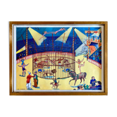 Educational poster elocution Rossignol vintage 60s - at the circus and after the rain