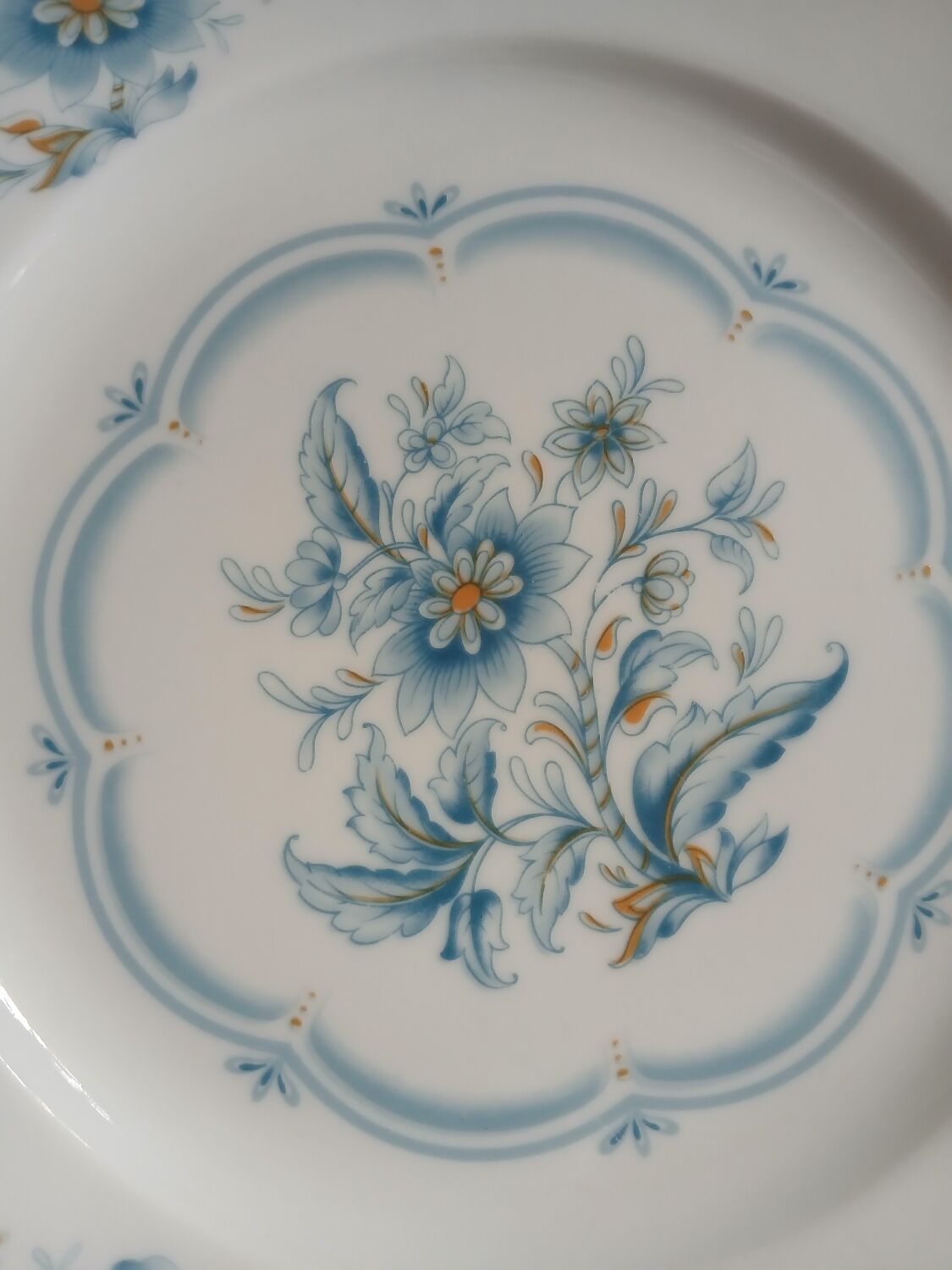 12 antique dessert plates in Chauvigny porcelain