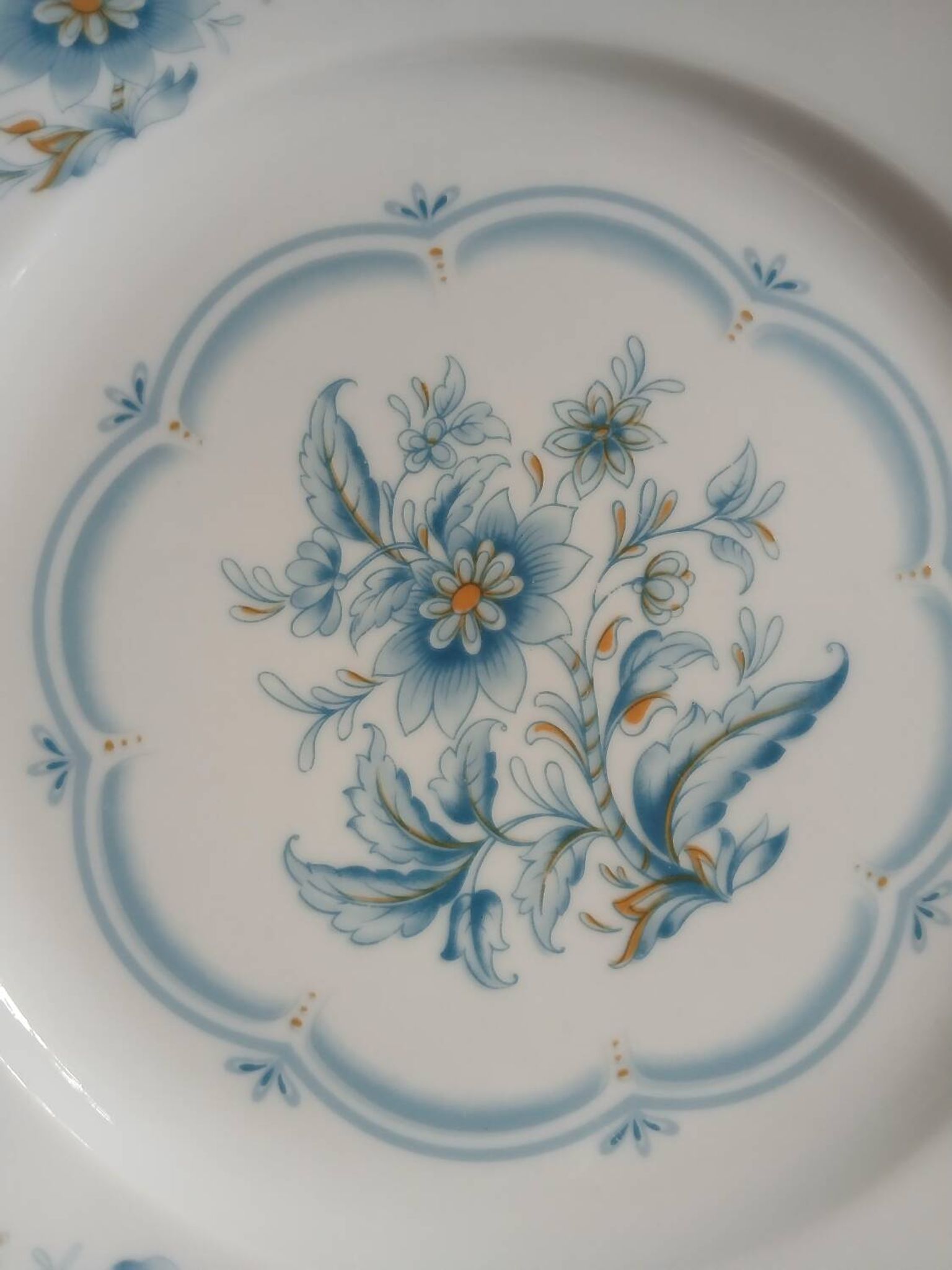 12 antique dessert plates in Chauvigny porcelain