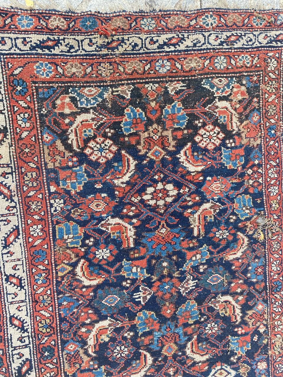 Handmade old Kurdish Persian carpet 135x276 cm