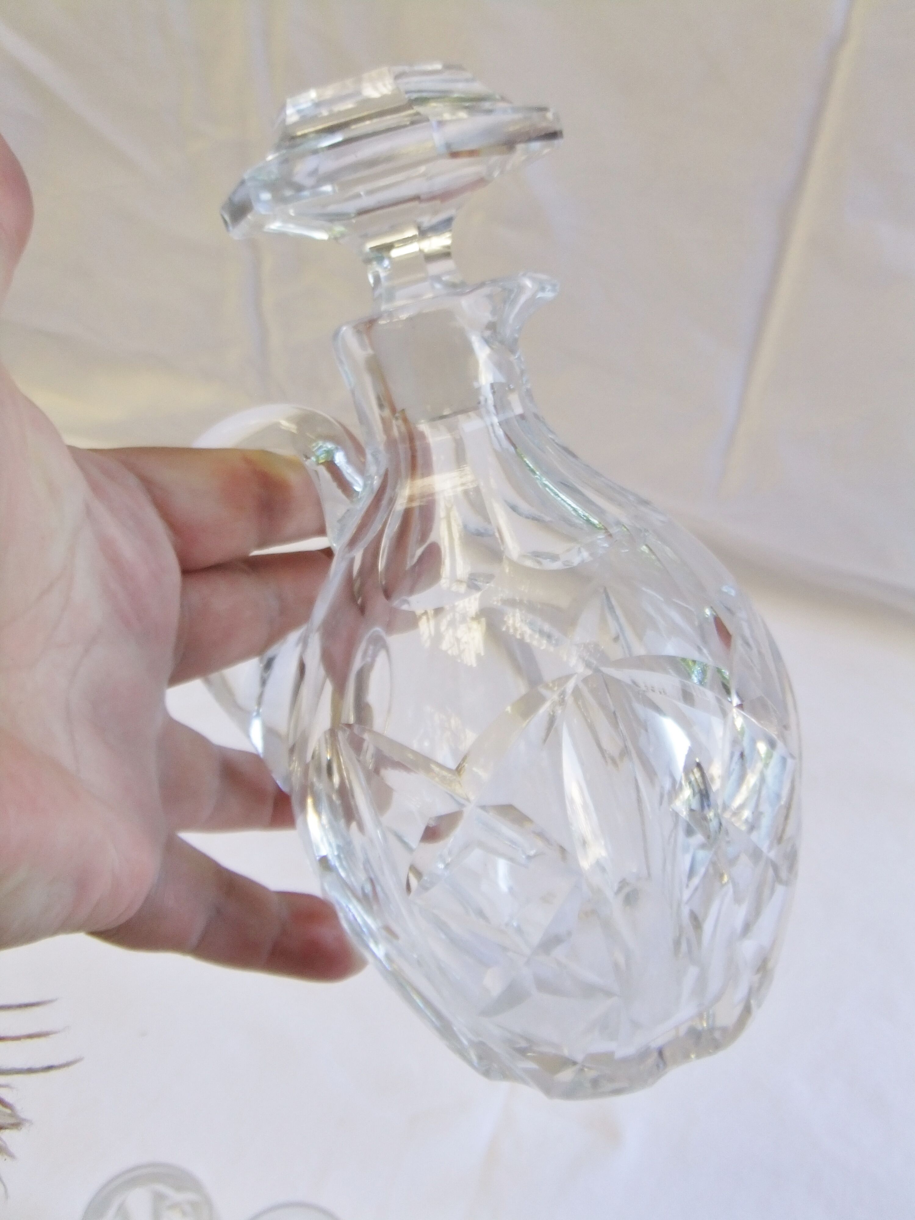 Bohemian crystal liqueur service Baccarat st Louis carafe carafon glass decanter