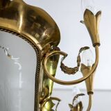 After Pietro Chiesa Italian Brass 12 Lights Candelier Fontana Arte