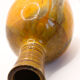 Saffron yellow enamelled earthenware vase with khaki green glazes from Meyssac, Corrèze