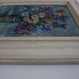 Hand Painted Painting, Oil on Canvas, Signed, Czechoslovakia, 1963