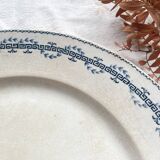 Vintage round ironstone dish, Gien Austerlitz model, made in France