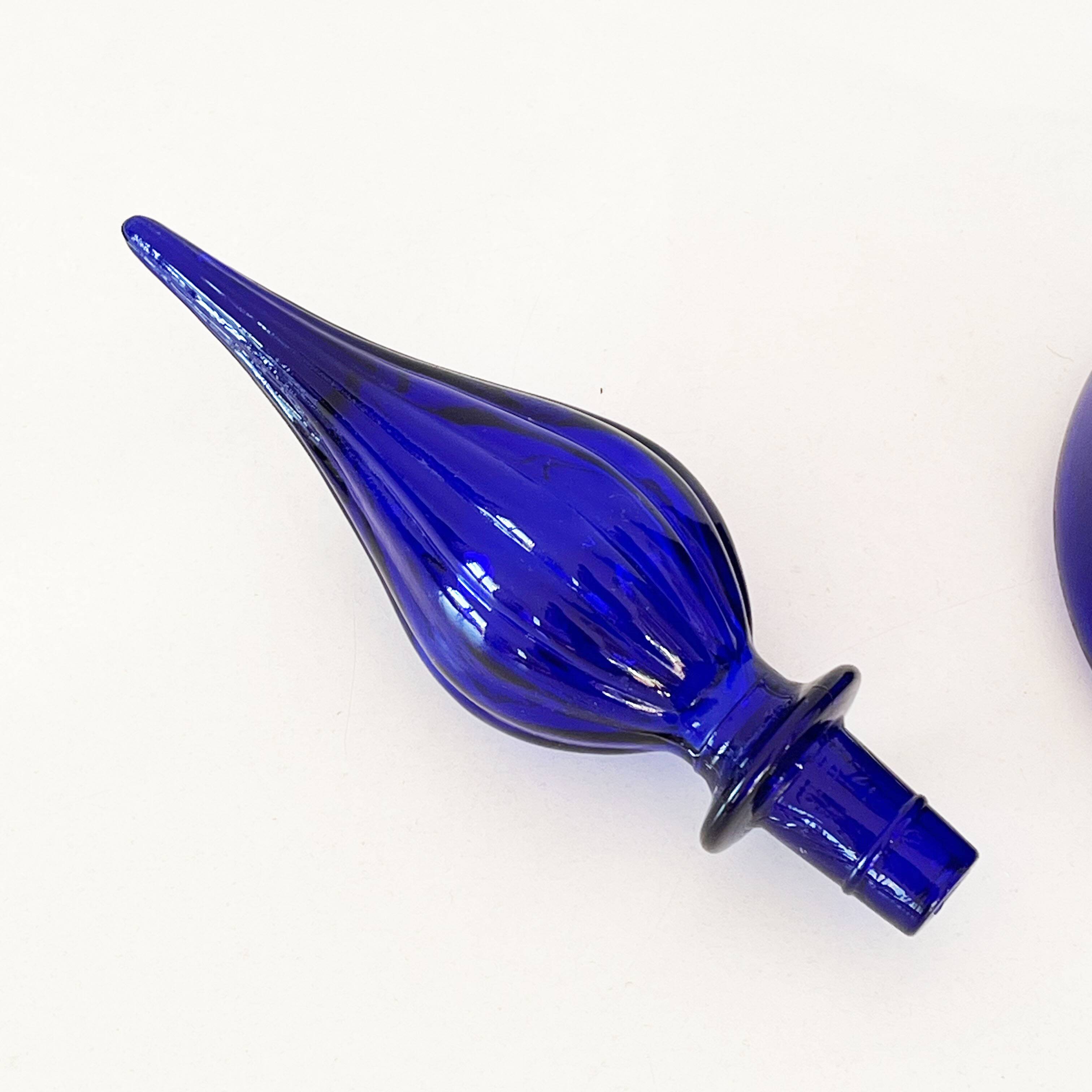 Bouteille, carafe italienne Empoli bleue
