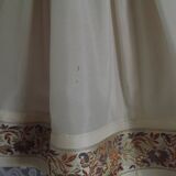 Vintage French Country Style Lamp Turned Wood Base & Layered Fabric Shade