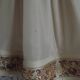 Vintage French Country Style Lamp Turned Wood Base & Layered Fabric Shade