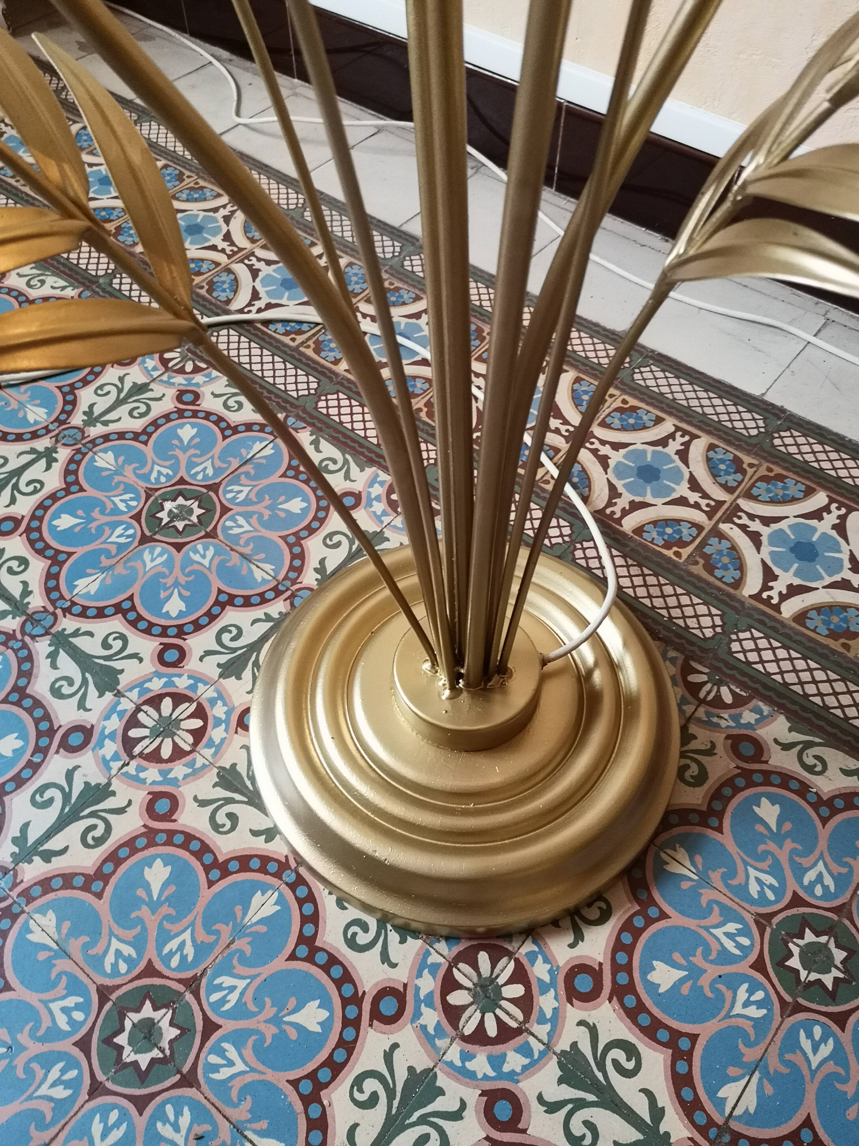 Hans Kogl gold metal lamppost 1960 1970 vintage