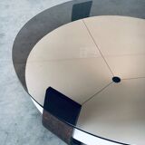 Mid-Century Modern Dutch Wenge & Smoke Glass Coffee Table, Netherlands, 1960s