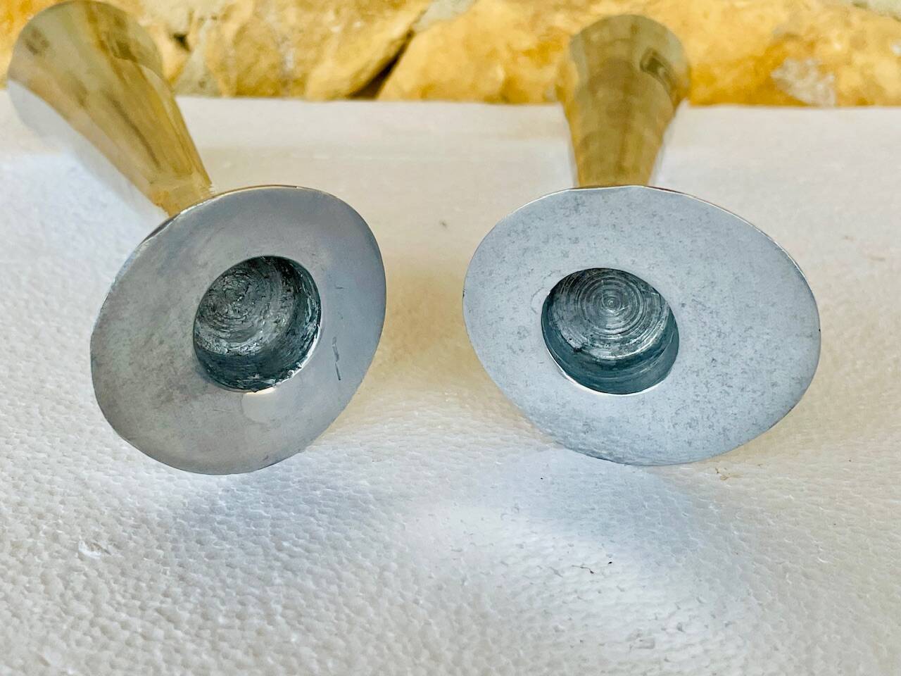 Scandinavian pair of candlesticks by Broste, Copenhagen circa 1970/1980.