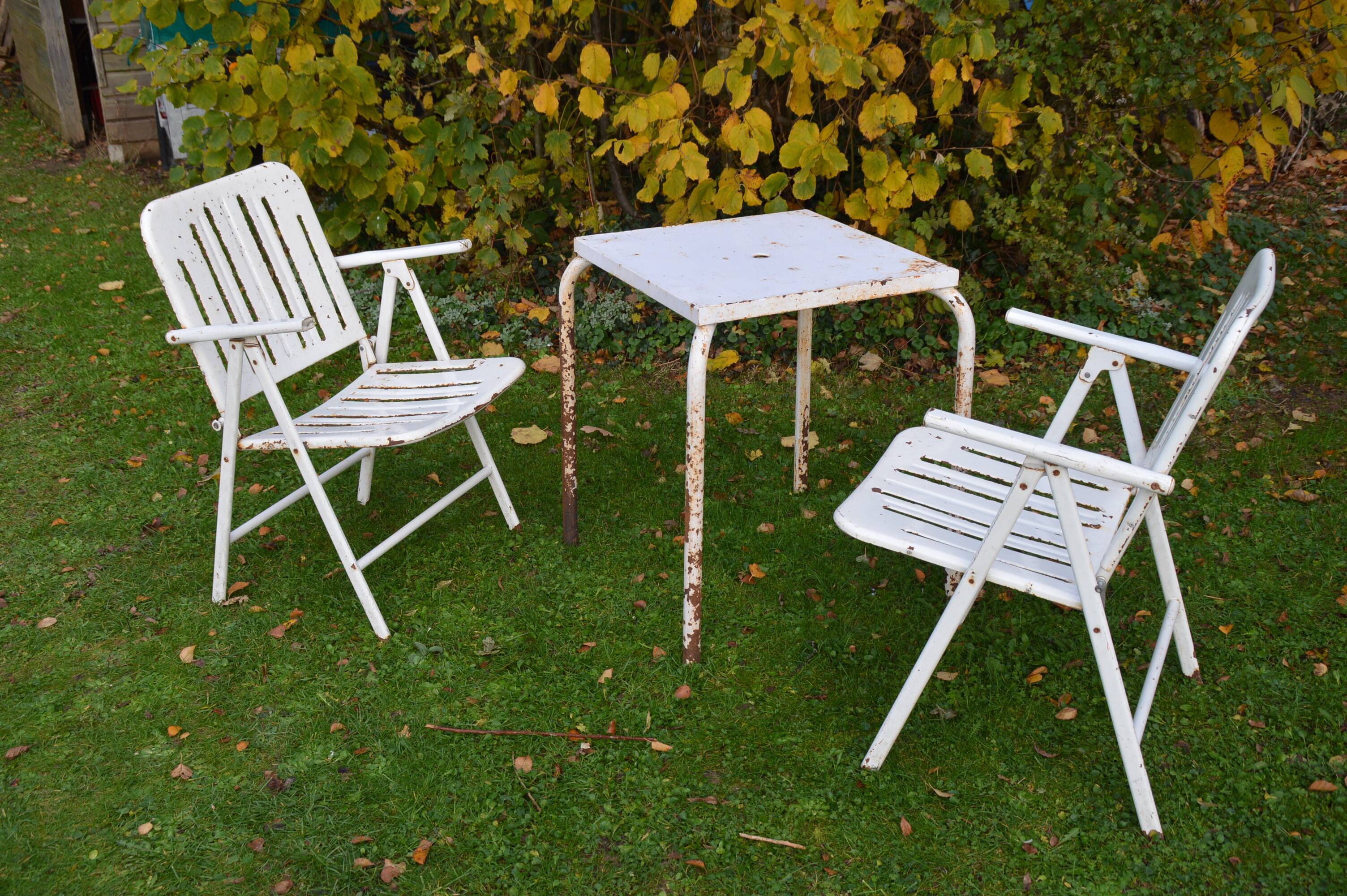 Metal garden furniture set 2 chairs, 1 table