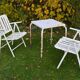 Ensemble salon de jardin en métal 2 chaises, 1 table