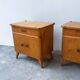 Pair of Mid-Century Nightstands with Compass Legs, 1950s