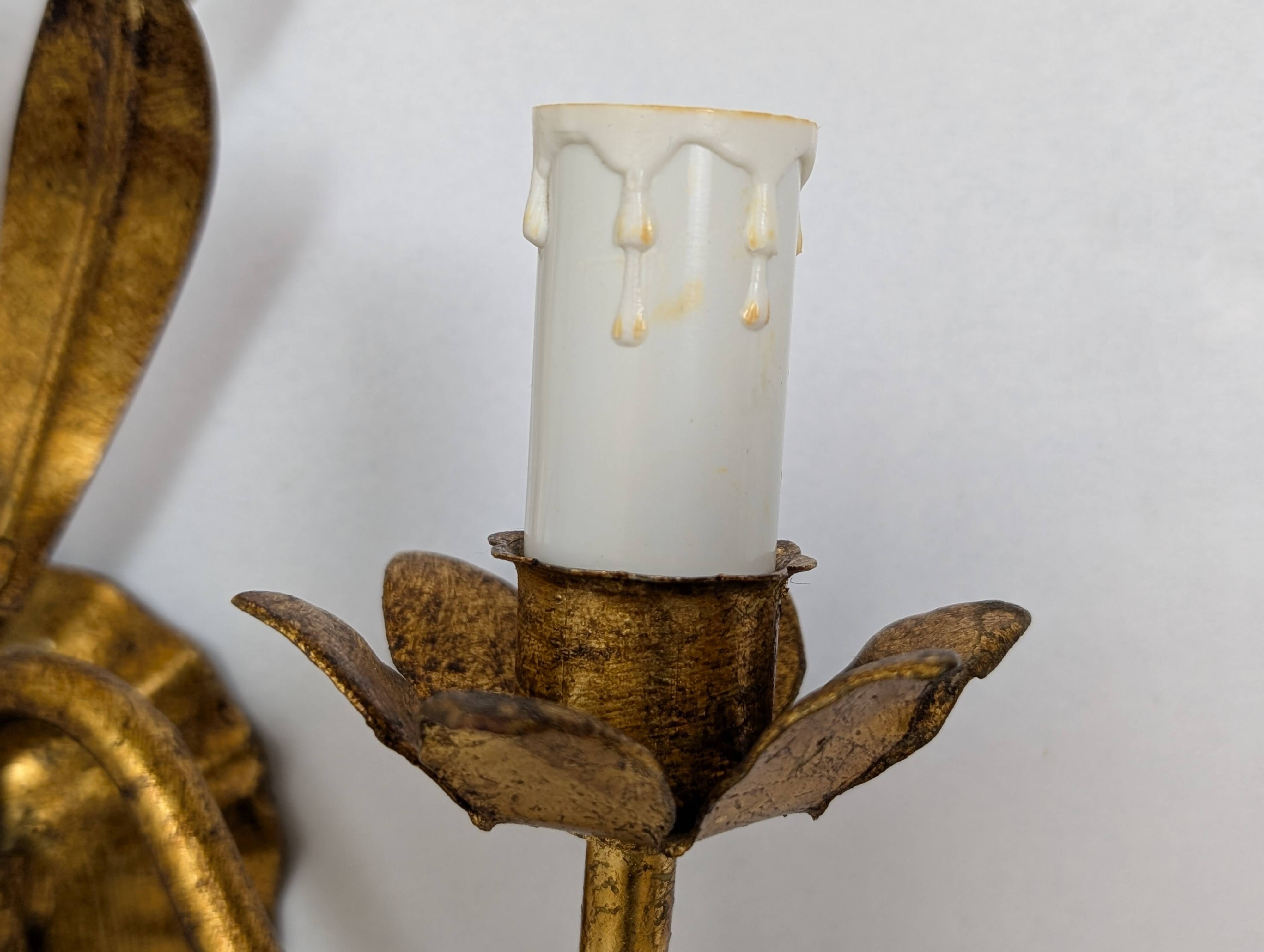 Pair of wheat ear wall lights