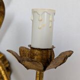 Pair of wheat ear wall lights