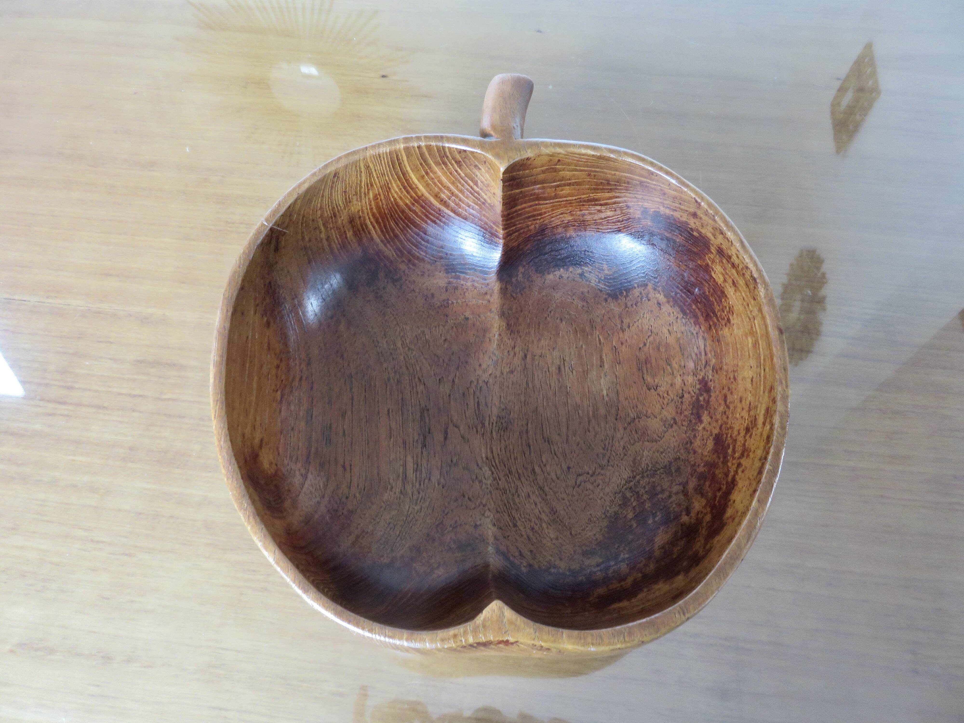 Teak fruit basket "apple" 60s 70s