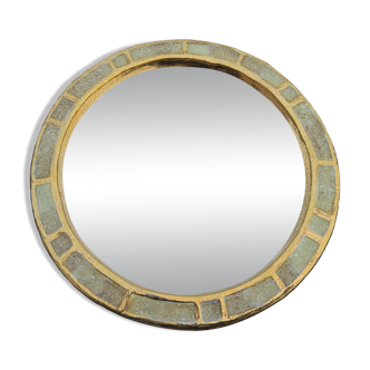 Ceramic mirror "gears" by Mithé Espelt