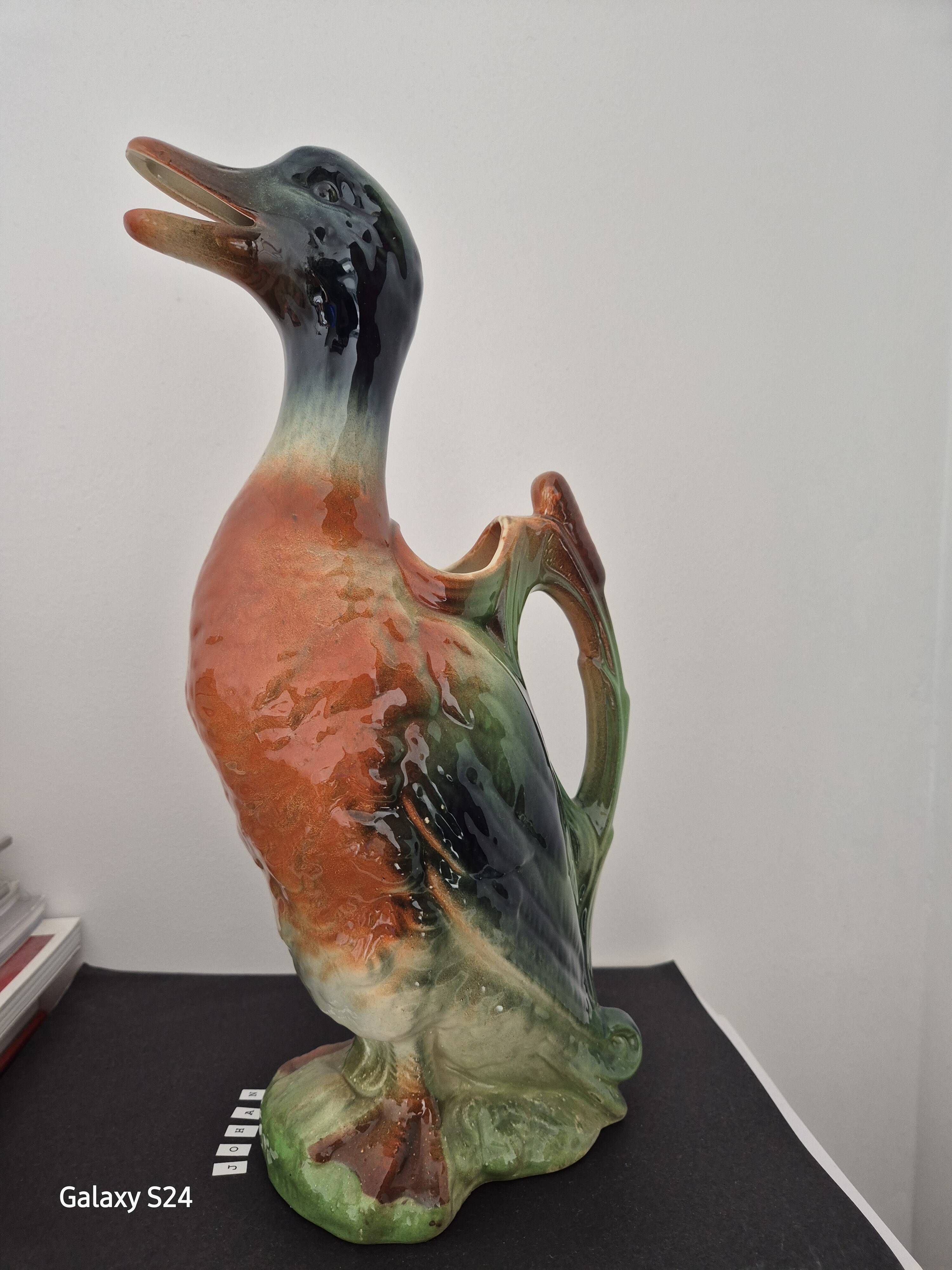 Vintage 1970s ceramic duck carafe.