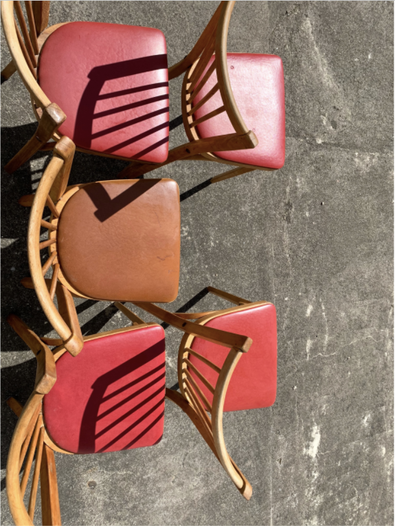 Ensemble de 5 chaises bistrot Baumann n°12
