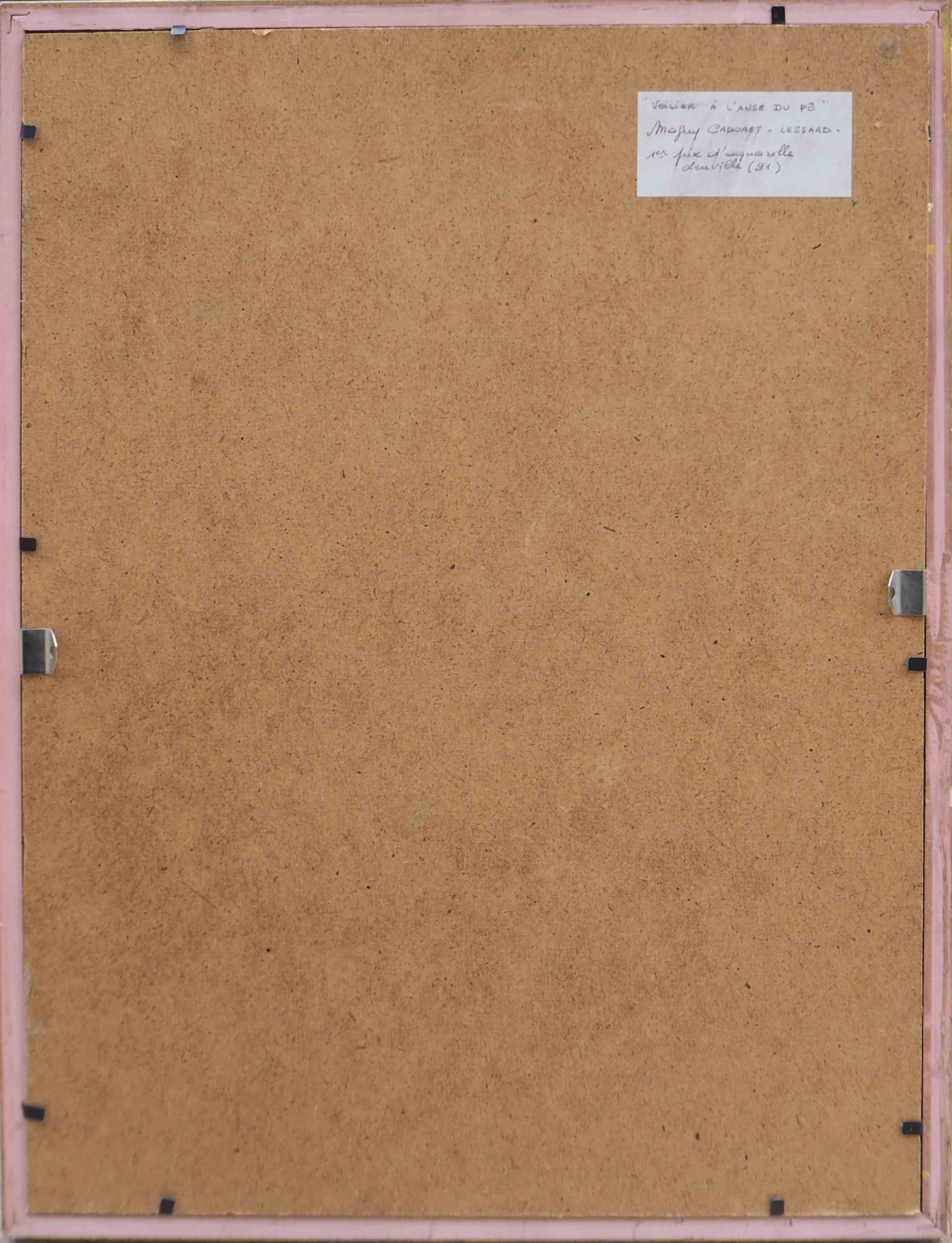 Painting watercolor "Voilier à du Po Cove" (Morbihan) by Mr Caboret-Lessard