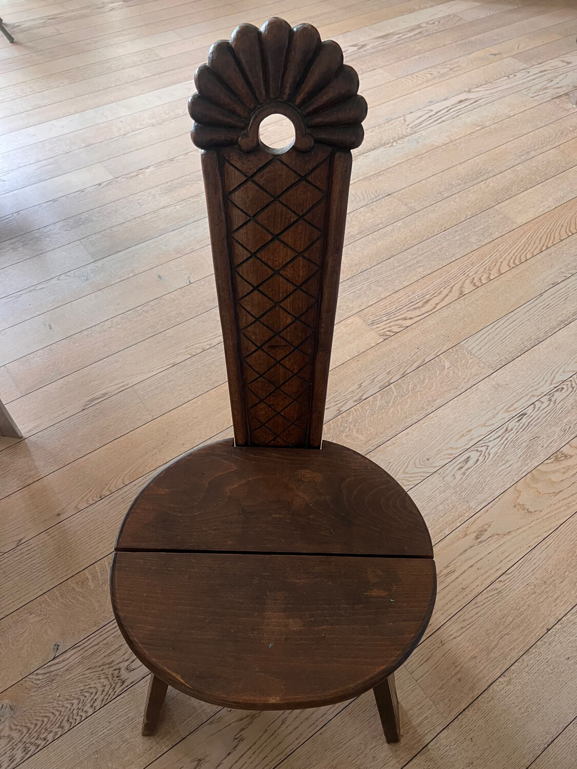 Rustic wooden chair folk art