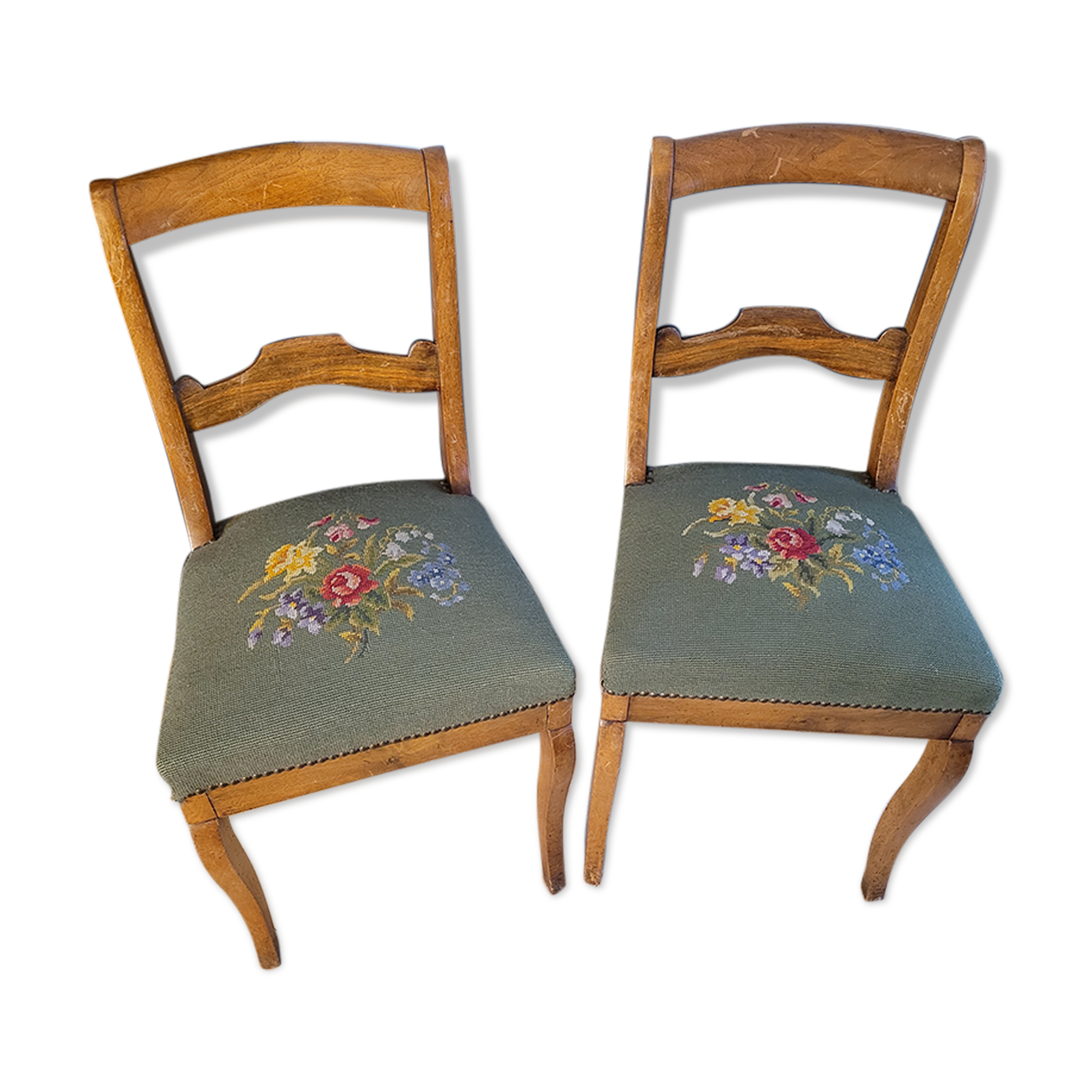 Canvas upholstered chairs