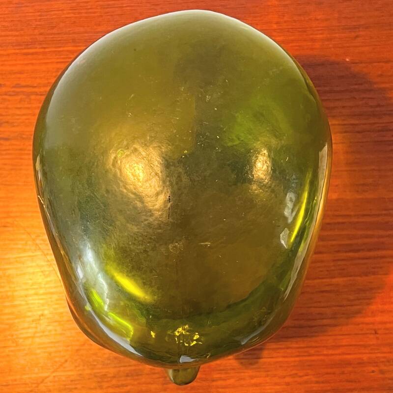 Green glass head