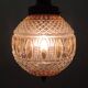 Suspension vintage en verre moulé et laiton, lampe suspendue boule en verre
