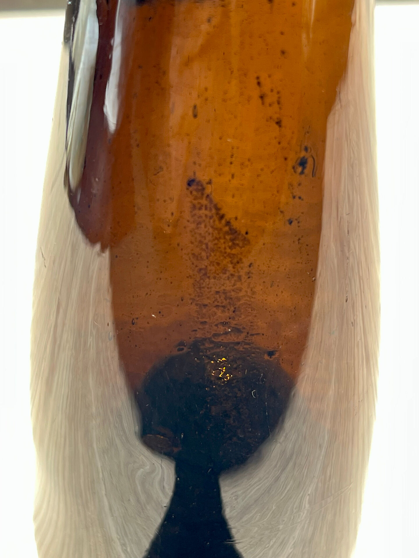 Antique amber glass vase