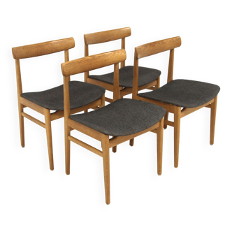 Set of 4 oak table chairs, Bjästa, Sweden, 1960