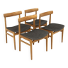 Set de 4 chaises de table en chêne, Bjästa ,Suède, 1960