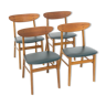 Set of 4 chairs in teak and beech, "Model 210", Farstrup, Denmark, 1960